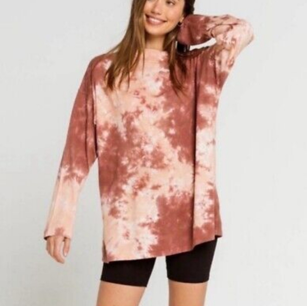 WE THE FREE X FREE PEOPLE Be Free Tie Dye Tee Oversized Long Sleeves